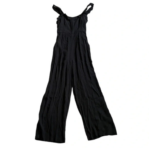 Revolve Jumpsuit Women’s XS Black Superdown Victoria Ruffle Wide Leg Classy - Picture 8 of 12